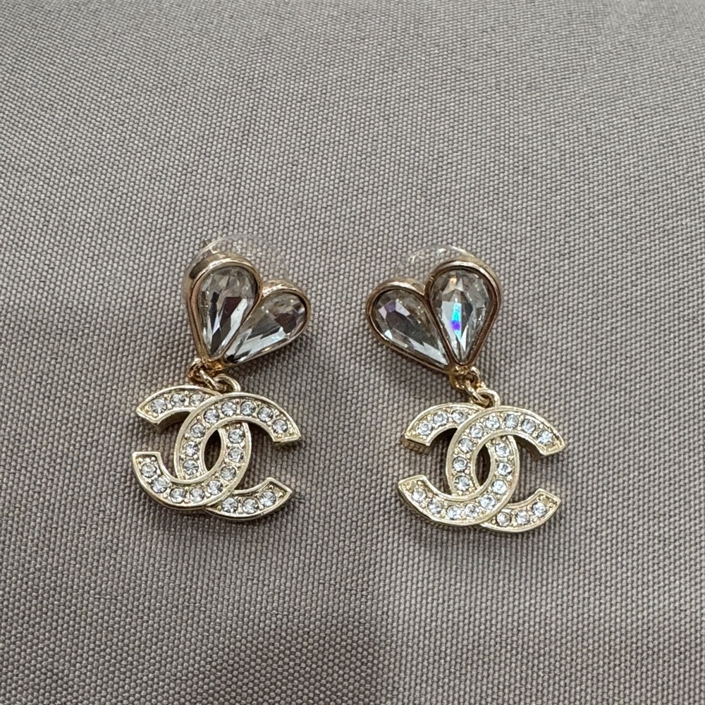 Gold and Silver Heart Earrings
